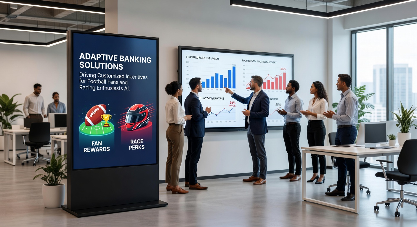 Racing event interface with adaptive banking rewards displayed for enthusiasts