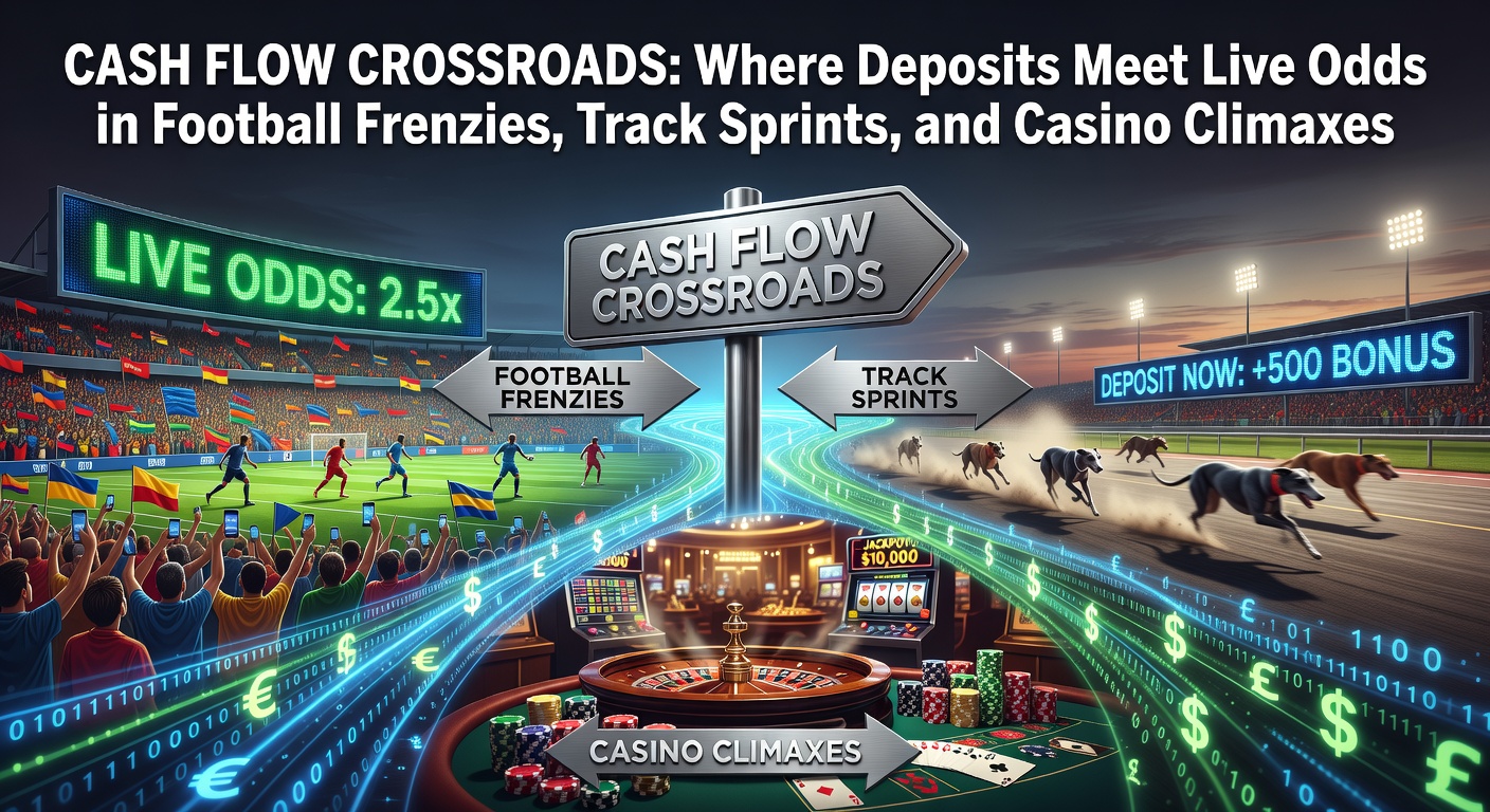 Dynamic scene of a soccer player scoring amid flashing betting odds on a mobile screen, overlaid with deposit icons and racing horses in the background