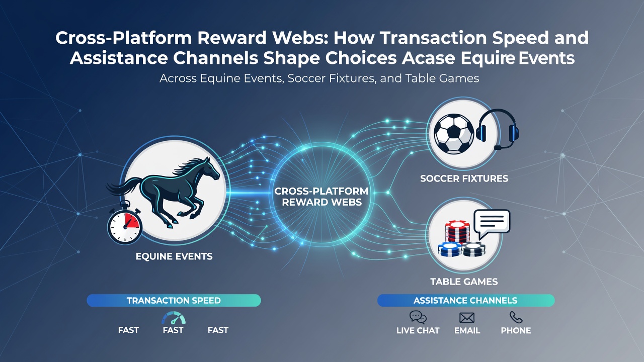 Cross-platform betting interfaces showing transaction options for equine racing, soccer, and table games