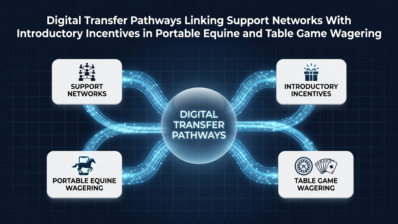 Mobile betting interface showing seamless digital transfers for horse racing and table games with welcome bonus prompts