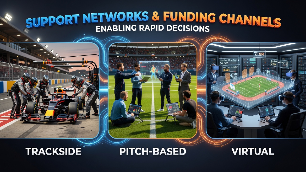 Virtual gaming control rooms supported by real-time funding and technical networks