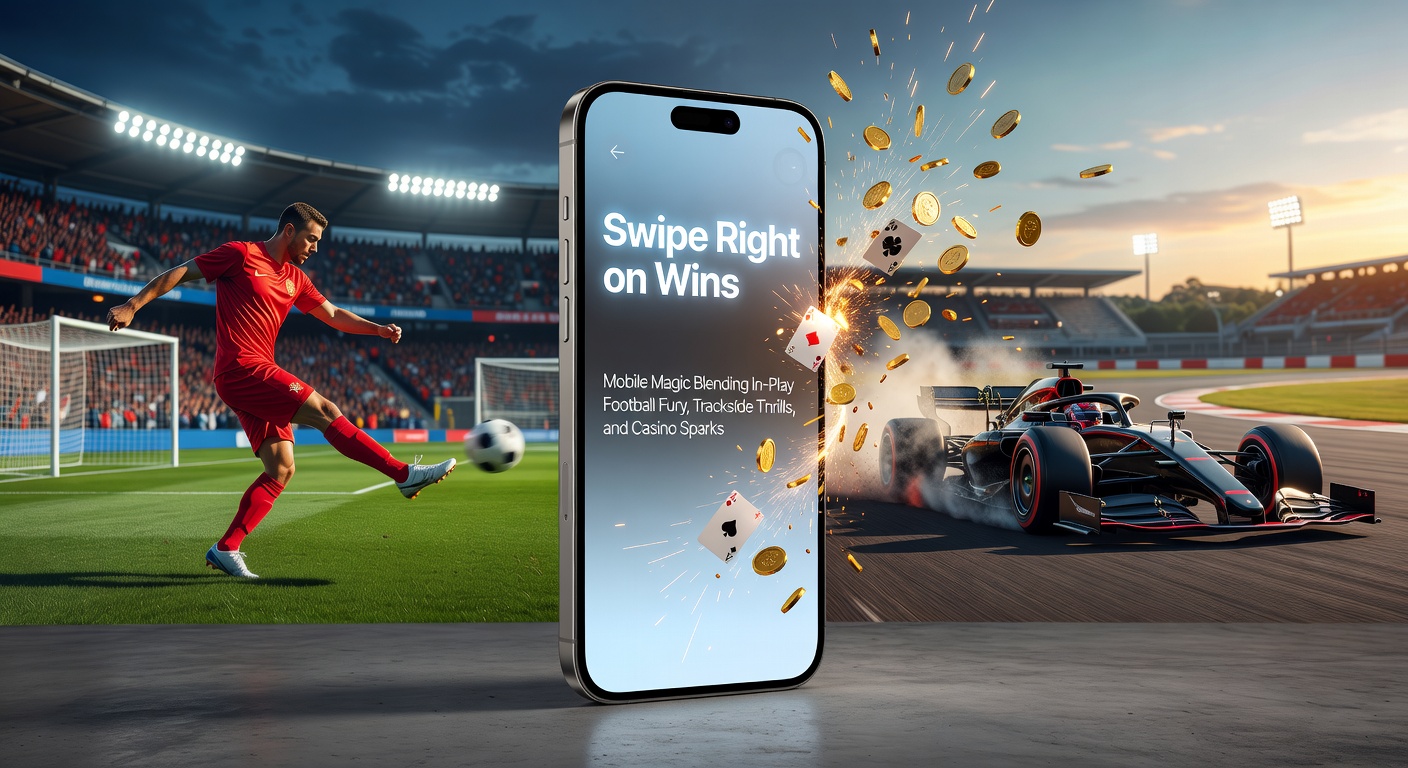 Smartphone screen displaying live soccer in-play bets alongside racing odds and casino games, capturing the mobile betting fusion