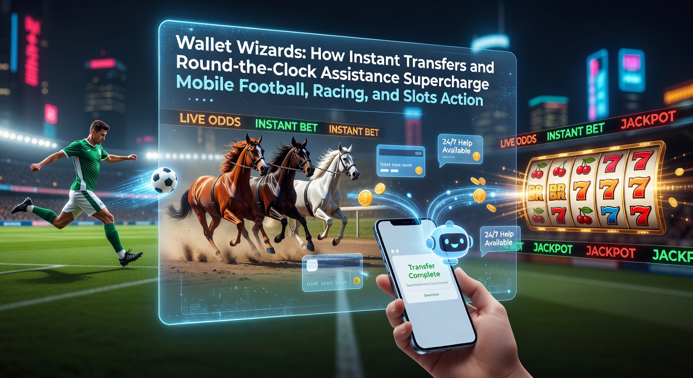 Mobile phone screen showing instant deposit confirmation during a live soccer match bet, with racing odds and slot spins in the background